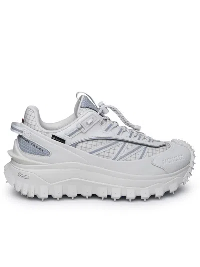 Shop Moncler White Leather Blend Sneakers Woman