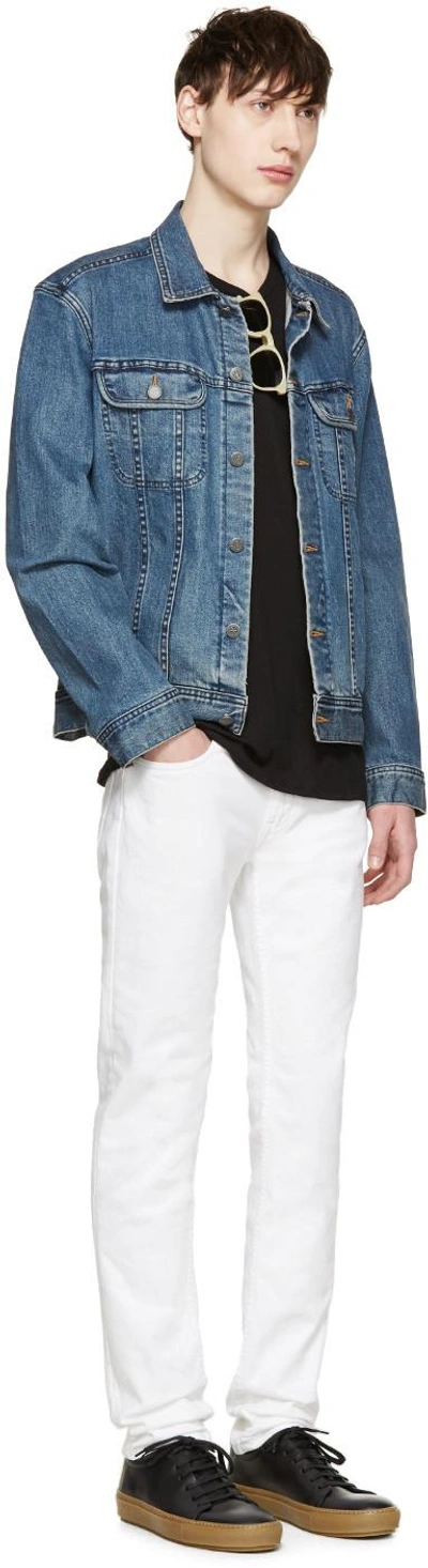 Shop Acne Studios Black Leather Adrian Turnup Trainers