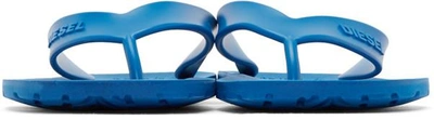 Shop Diesel Blue Rubber Splish Sandals