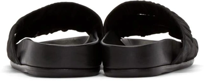 Shop Rick Owens Black Leather Granola Sandals