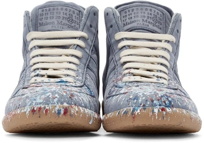 Shop Maison Margiela Blue Replica High-top Sneakers