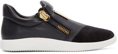 Giuseppe Zanotti Black Leather Singles Sneakers