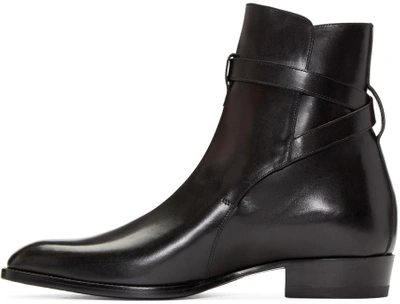 Shop Saint Laurent Black Leather Hedi Boots