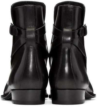 Shop Saint Laurent Black Leather Hedi Boots