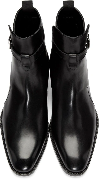 Shop Saint Laurent Black Leather Hedi Boots