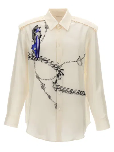 Shop Burberry 'knight' Shirt In White