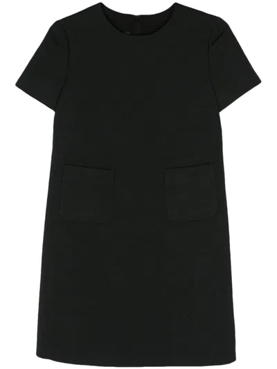 Shop Emporio Armani Short Crewneck Dress In Black