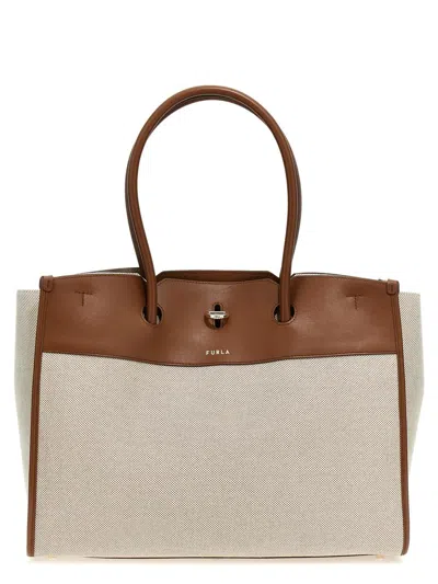 Shop Furla ' Genesi Xl' Shopping Bag In Brown