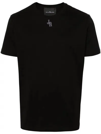 Shop John Richmond T-shirt With Embroidery In Black