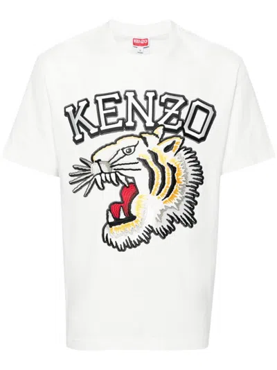 Shop Kenzo Tiger Varsity Cotton T-shirt In White