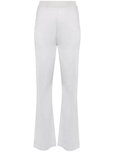 Shop Missoni High-waisted Flared Trousers In Silver
