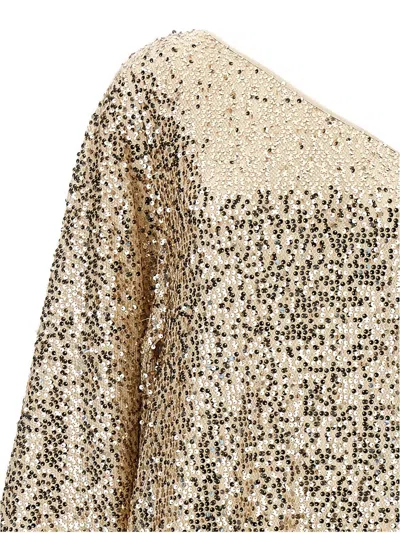 Shop Rotate Birger Christensen 'net Sequins Maxi' Dress In Gold