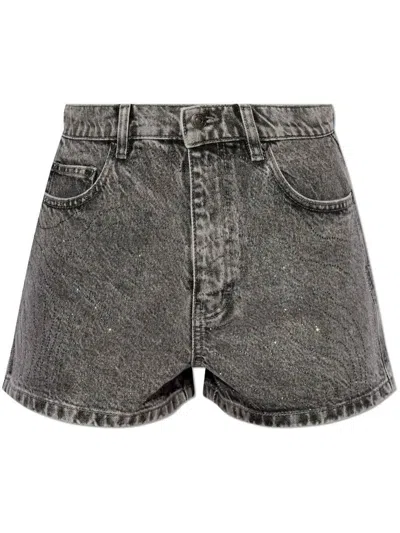 Shop Rotate Birger Christensen Rotate Birgerchristensen Shorts In Grey Denim