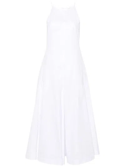 Shop Sportmax Cotton Midi Dress In White
