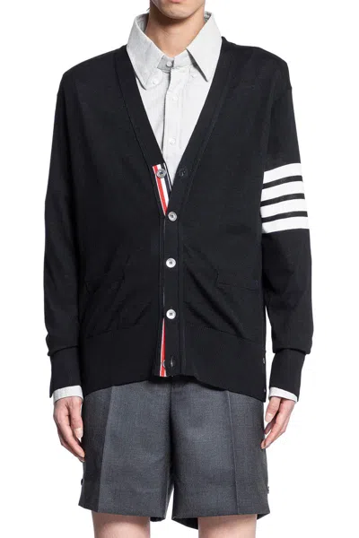 Thom Browne Cardigan Classico In Lana Con Scollo A V In Black