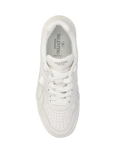 Shop Valentino Garavani Leather Sneakers In White