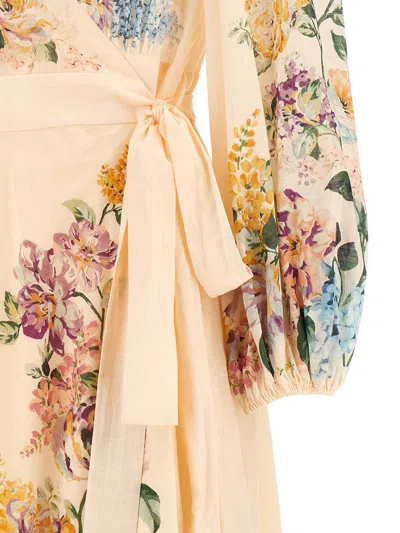 Shop Zimmermann 'halliday Wrap Midi' Dress In Multicolor