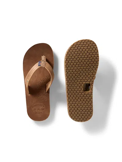 Reef Faherty X  Drift Away Flip Flop Shoes In Dark Brown