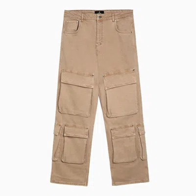 Represent Cargo Trousers With Multiple Pockets In Beige