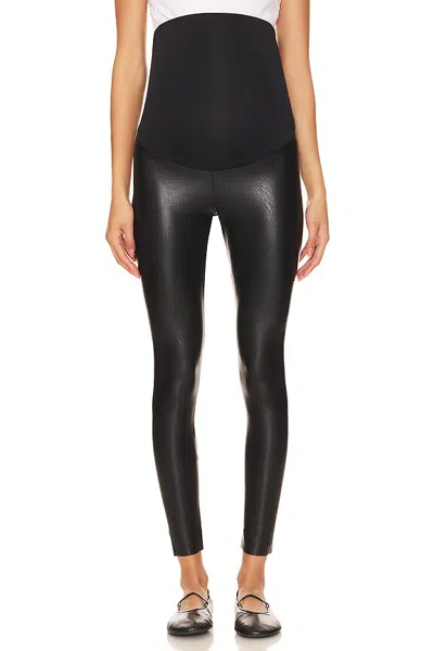 Commando Womens Croc Animal-print Faux Leather Leggings In Black