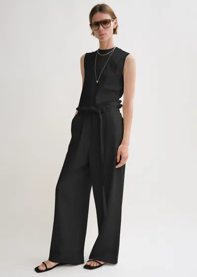 Totême Fluid Drawstring Trousers Black In Black