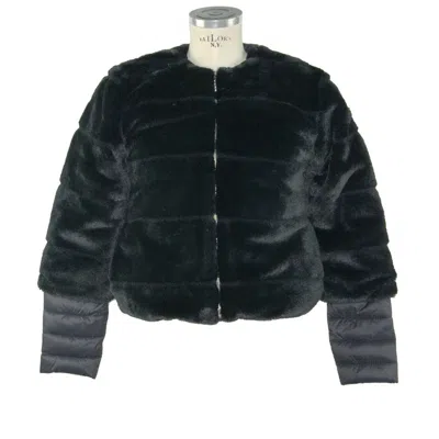 Shop Maison Espin Elegant Black Faux Fur Outerwear