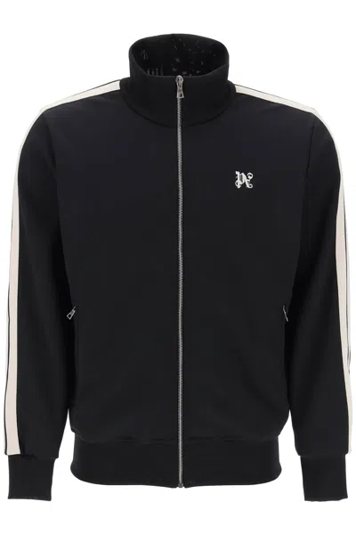 Shop Palm Angels Track Sweatshirt With Contrasting Bands In Black