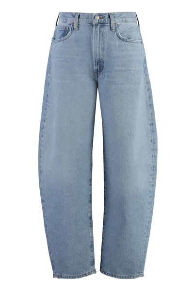 Shop Agolde Balloon 5-pocket Straight-leg Jeans In Denim