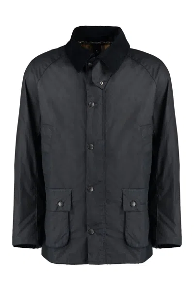 Shop Barbour Ashby Waxed Cotton Jacket In Blue