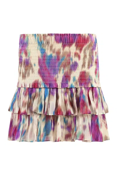 Shop Isabel Marant Étoile Naomi Ruffled Mini Skirt In Multicolor
