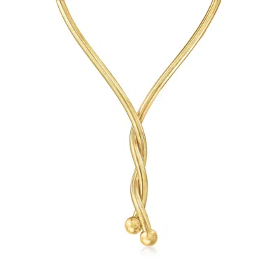 Ross-simons Italian 18kt Yellow Gold Over Sterling Silver Flexible 4-in-1 Necklace/bracelet In Yellow