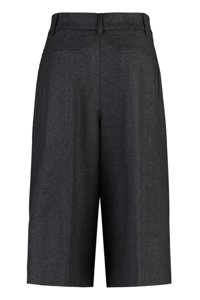 Shop P.a.r.o.s.h . Wool Cropped Trousers In Grey