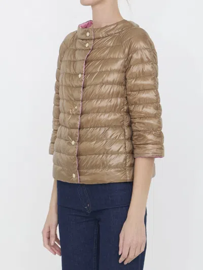 Shop Herno Reversible Padded Jacket In Pink
