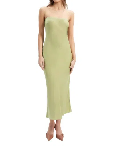 Shop Bardot Casette Strapless Slip Dress In Apple Green In Multi