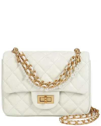 Shop Tiffany & Fred Paris Quilted Sheepskin Leather Crossbody In White