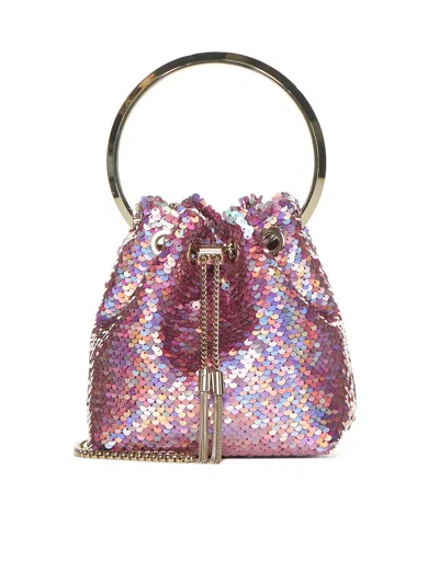 Shop Jimmy Choo 'bon Bon' Bucket Bag In Pink