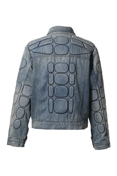 Satoshi Nakamoto Denim Moto Jacket In Blue