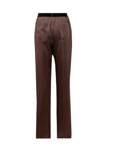Shop Tom Ford Silk Pants In Brown