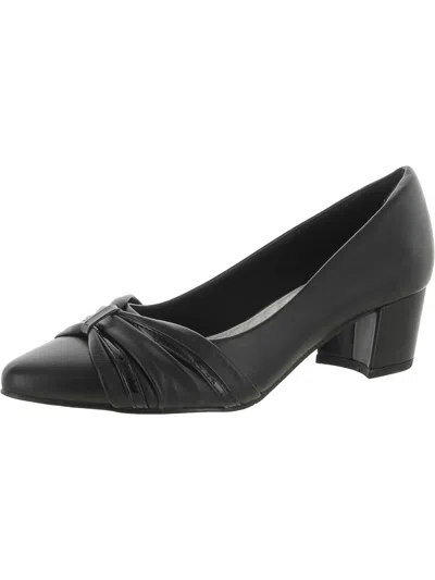 Shop Easy Street Millie Womens Faux Leather Block Heel Pumps In Black