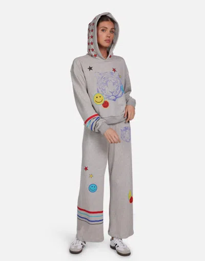Lauren Moshi Martina Vintage Tiger Elements In Heather Grey