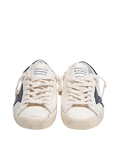 Shop Golden Goose Leather And Suede Sneakers In Beige/blue