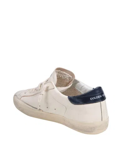 Shop Golden Goose Leather And Suede Sneakers In Beige/blue