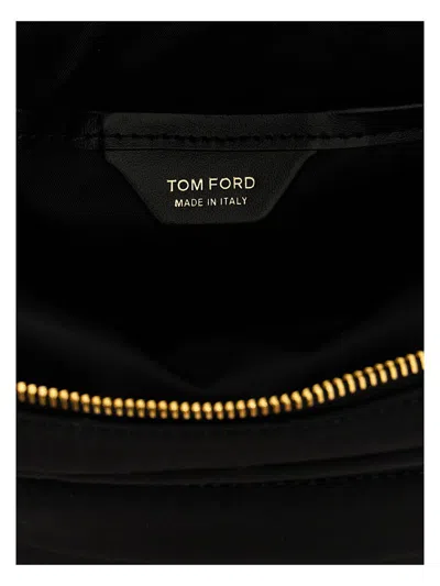 Shop Tom Ford Logo Nylon Crossbody Bag In Black