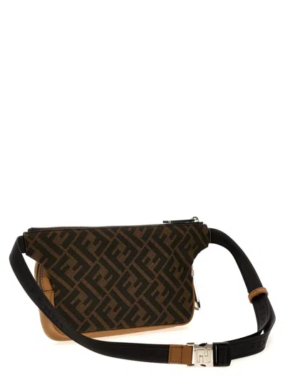 Shop Fendi ' Diagonal' Waist Bag In Brown