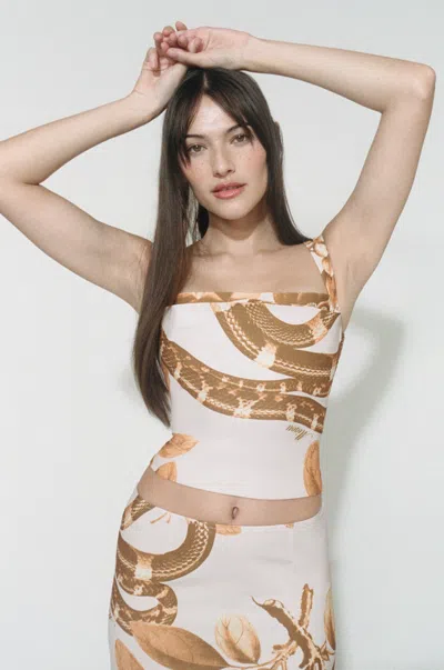Pf24 Imogene Corset In Eden Print