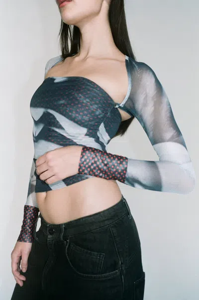 Pf24 Iris Top In Feather Print