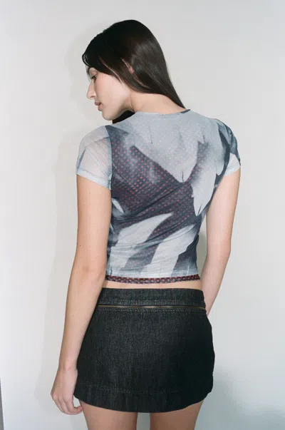 Pf24 Mini Tee In Feather Print