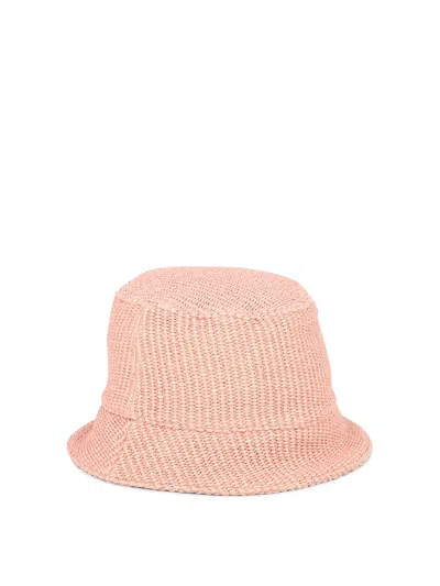 Shop Marni Raffia Bucket Hat With Logo Embroidery Hats Pink