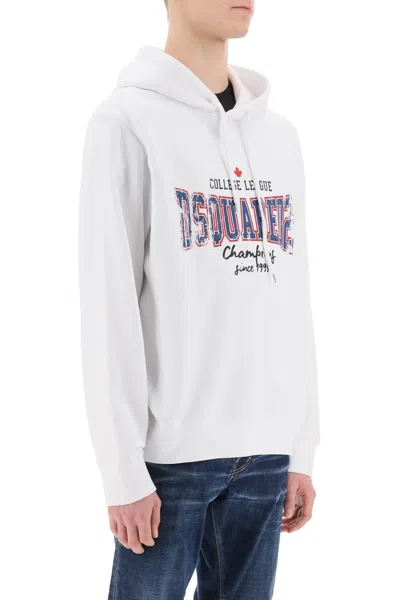 Shop Dsquared2 Cool Fit Printed Hoodie Men In White