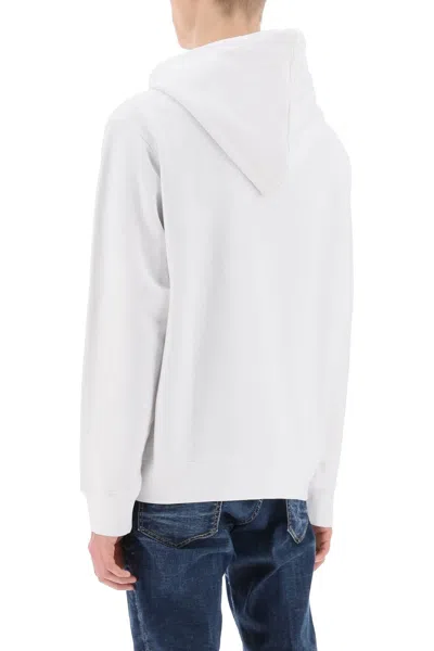 Shop Dsquared2 Cool Fit Printed Hoodie Men In White